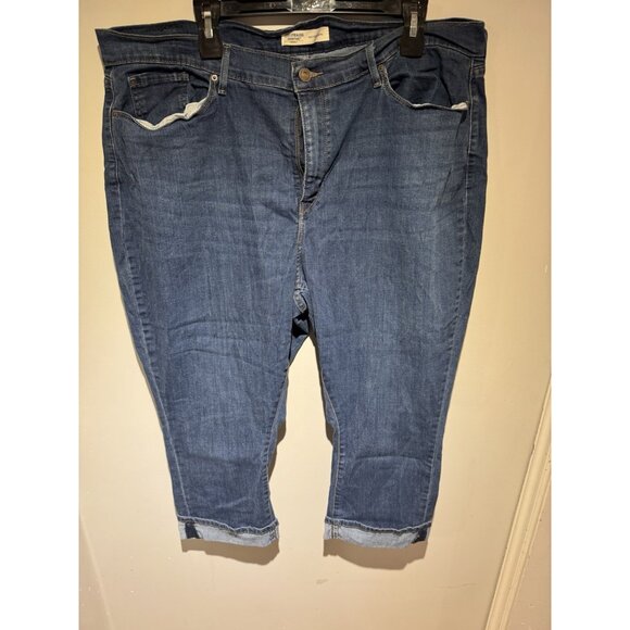 Levis Signature Capri Stretch Jeans Women Size 24 Mid Rise Blue Denim - Picture 4 of 5